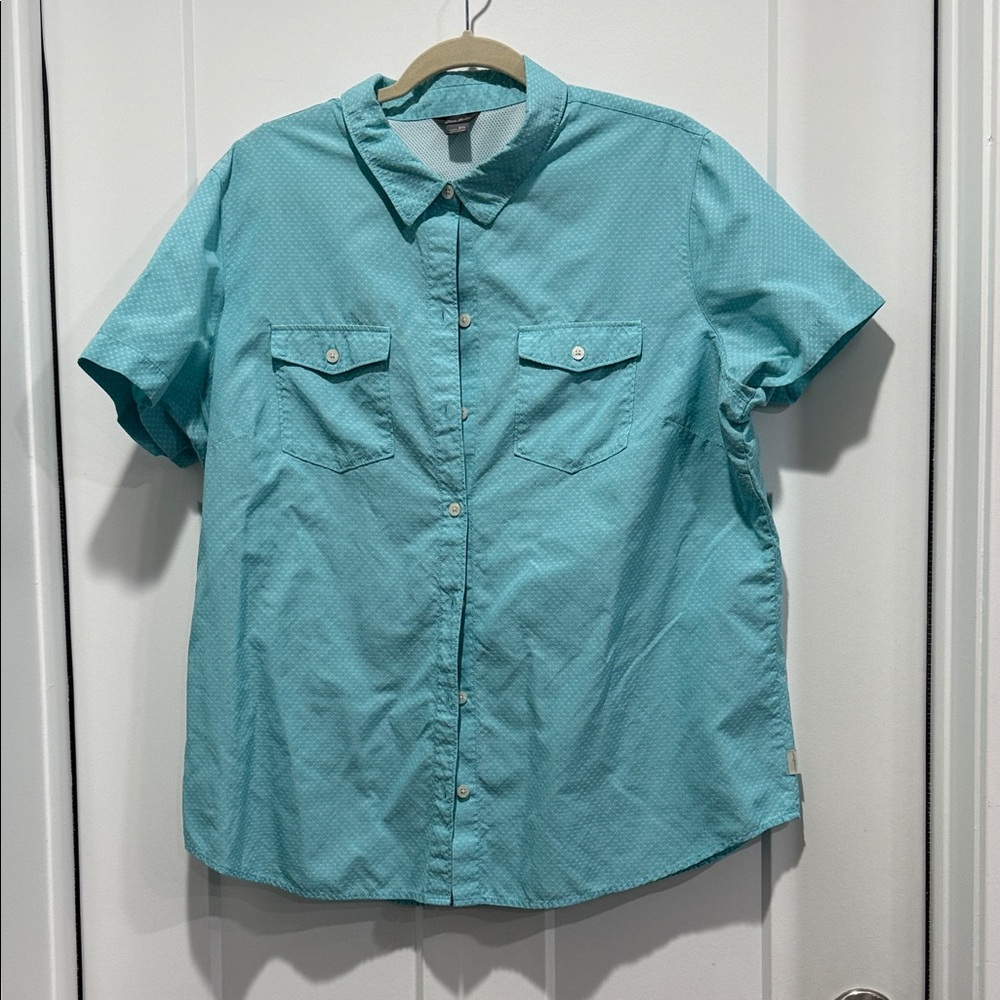 Eddie Bauer Women’s Aqua Short Sleeve Shirt